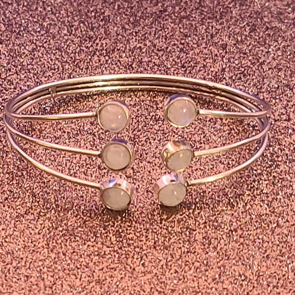 NWT Moonstone Sterling Silver Plated Bracelet - Picture 6 of 10